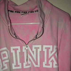 Pink tie-dye quarter zip